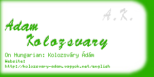 adam kolozsvary business card